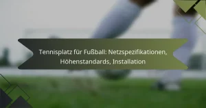 Tennisplatz für Fußball: Netzspezifikationen, Höhenstandards, Installation