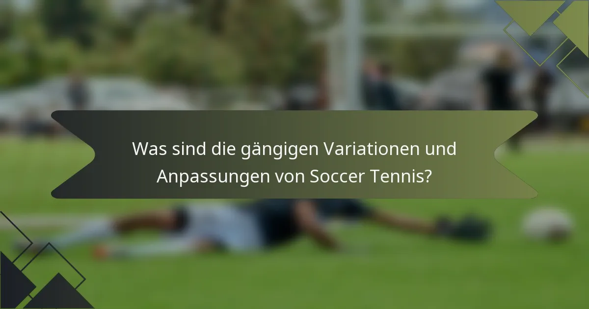 Was sind die gängigen Variationen und Anpassungen von Soccer Tennis?