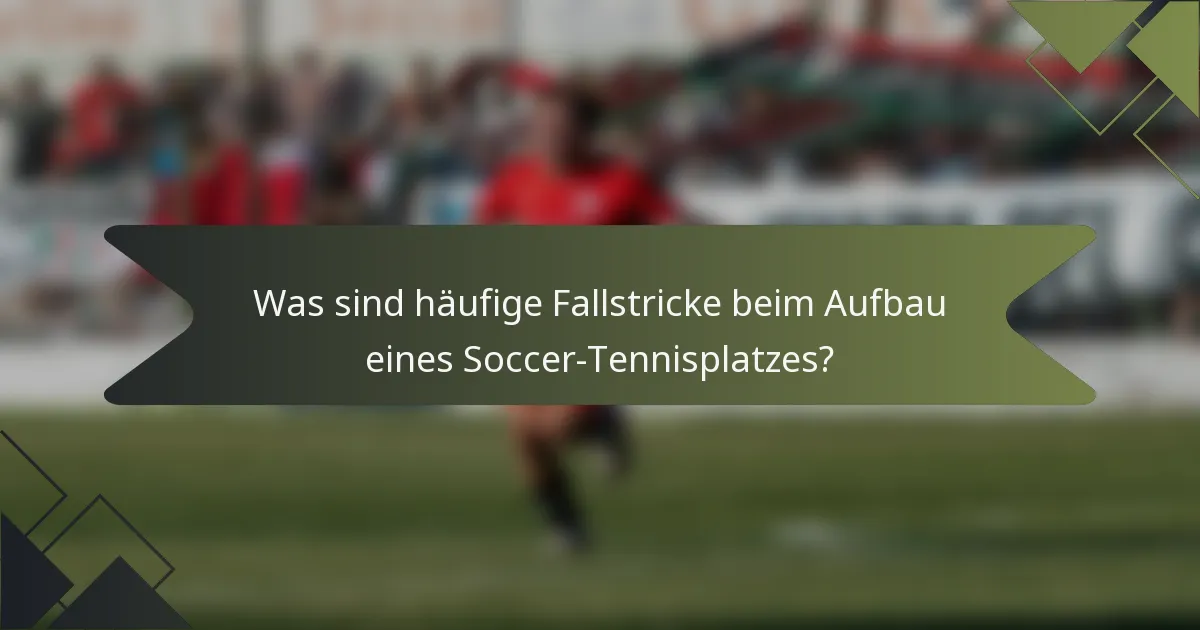 Was sind häufige Fallstricke beim Aufbau eines Soccer-Tennisplatzes?