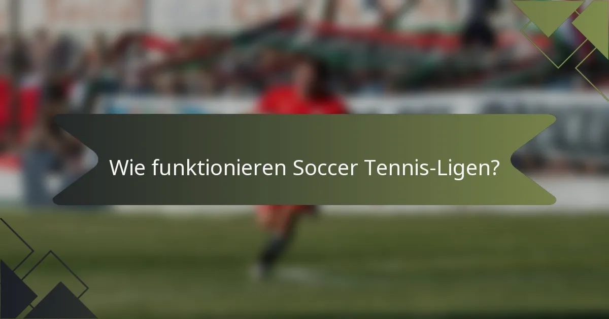Wie funktionieren Soccer Tennis-Ligen?