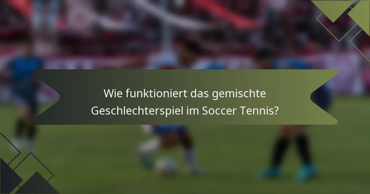 Wie funktioniert das gemischte Geschlechterspiel im Soccer Tennis?
