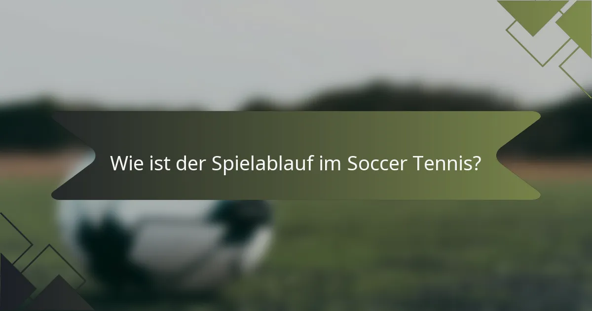 Wie ist der Spielablauf im Soccer Tennis?