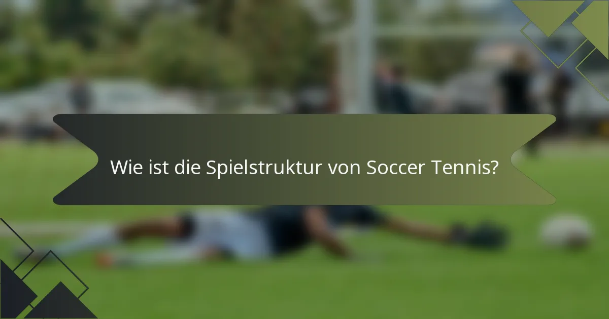 Wie ist die Spielstruktur von Soccer Tennis?