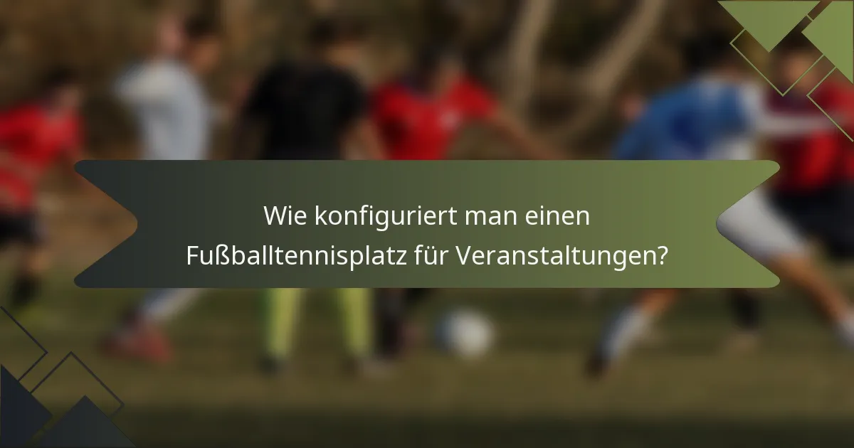 Wie konfiguriert man einen Fußballtennisplatz für Veranstaltungen?