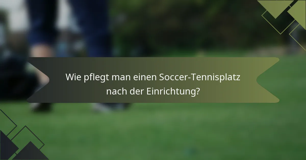 Wie pflegt man einen Soccer-Tennisplatz nach der Einrichtung?